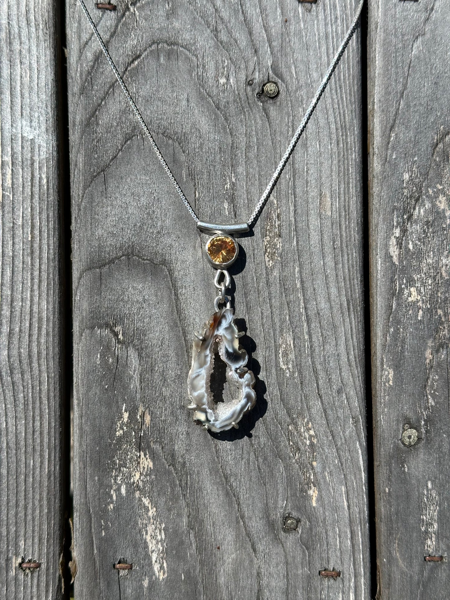 Agate Geode Slice Pendant